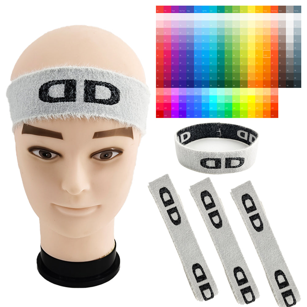 Elastic Custom color logo and width sweatband wristband dry fit sport headband