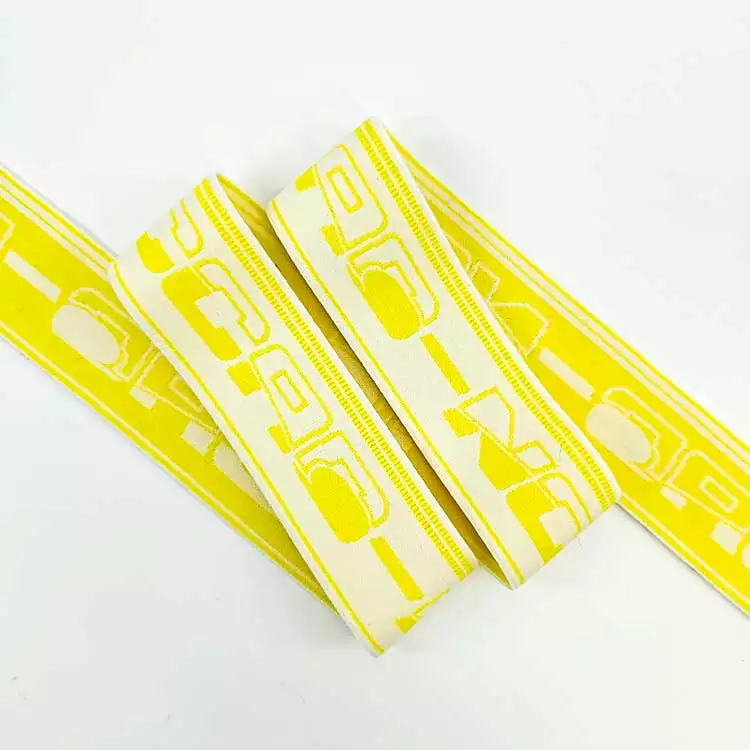 GEB210 Bottom Pricing for Bulk Orders Jacquard Elastic Tape Heavy Elastic Bands Elastic Web Band with Yellow Pattern