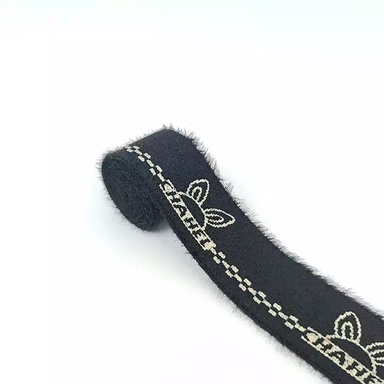 GEB195 Free Sample Elastic Webbing, Nylon Fluff Jacquard Elasitc, Elastic Band With Pattern; Hats, Garments