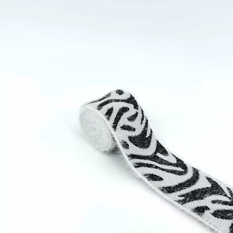 GEB228 Fluff Elastic Band Zebra, Jacquard Elastic Band, Heavy Elastic Ribbon; Garments