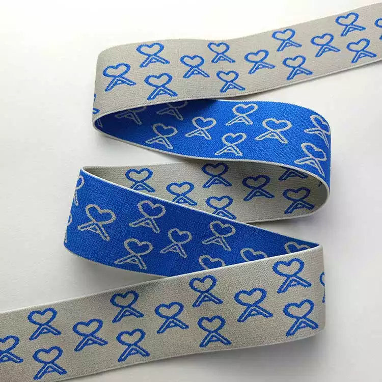 GEB182 Heart Pattern Jacquard, Jacquard Elastic Tape, Elastic Web Band; Clothes