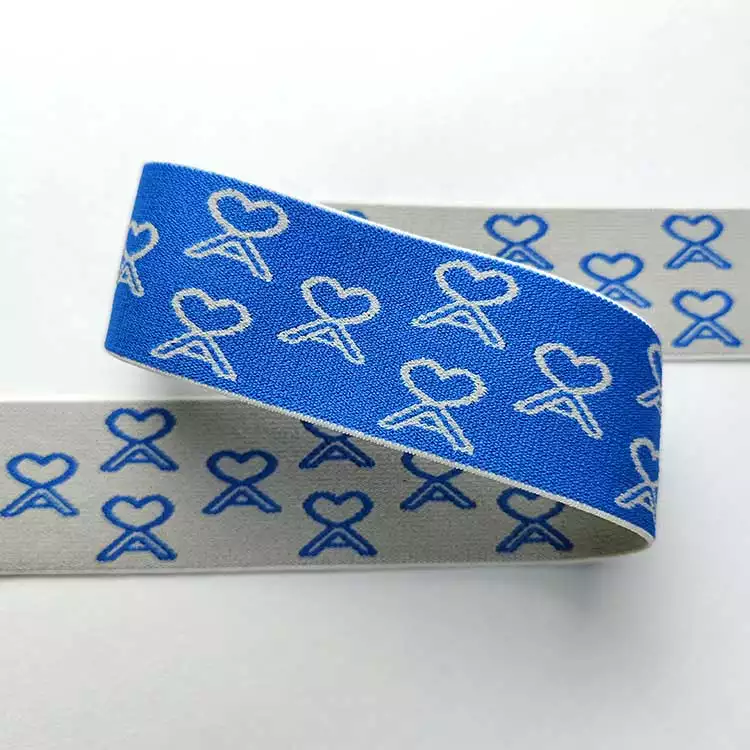 GEB182 Heart Pattern Jacquard, Jacquard Elastic Tape, Elastic Web Band; Clothes