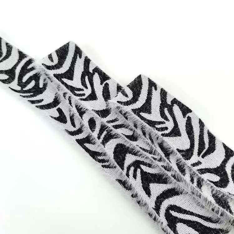 GEB228 Fluff Elastic Band Zebra, Jacquard Elastic Band, Heavy Elastic Ribbon; Garments