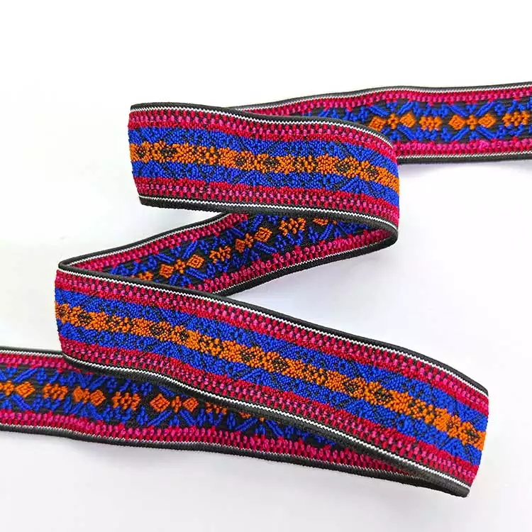 GEB101 Stretchable Webbing, Jacquard Stretchable Webbing, Fancy Jacquard Stretchable Webbing; Hats Garments