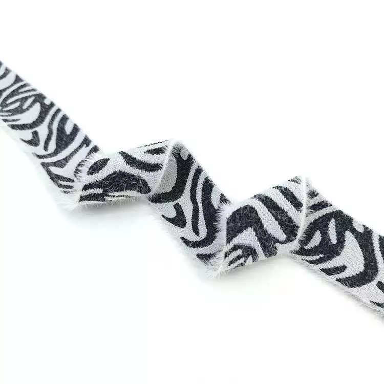 GEB228 Fluff Elastic Band Zebra, Jacquard Elastic Band, Heavy Elastic Ribbon; Garments