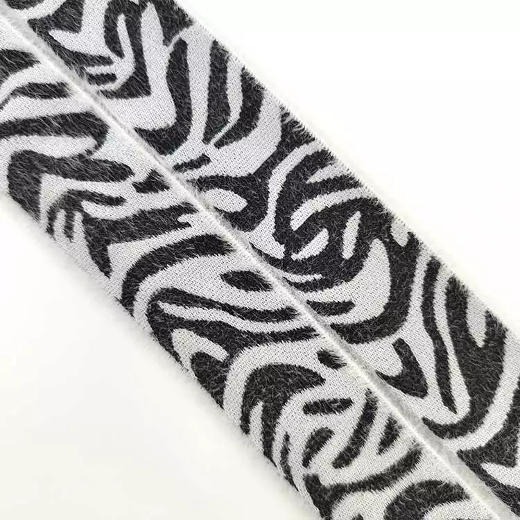 GEB228 Fluff Elastic Band Zebra, Jacquard Elastic Band, Heavy Elastic Ribbon; Garments