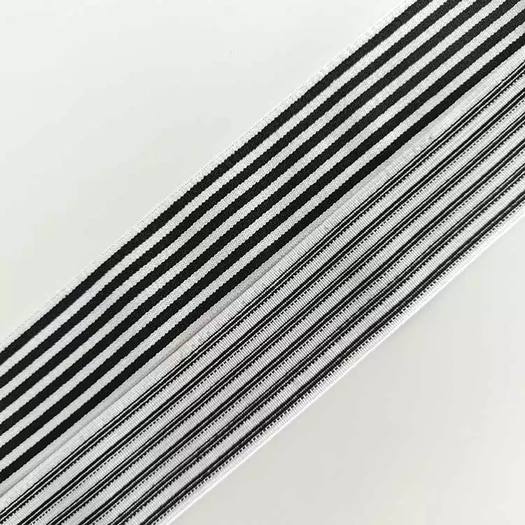 GEB028 Black Stripe Elastic Band, Sublimated Elastic Waistband, Web Band Elastic; Hats, Garments