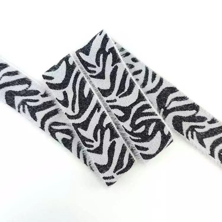 GEB228 Fluff Elastic Band Zebra, Jacquard Elastic Band, Heavy Elastic Ribbon; Garments