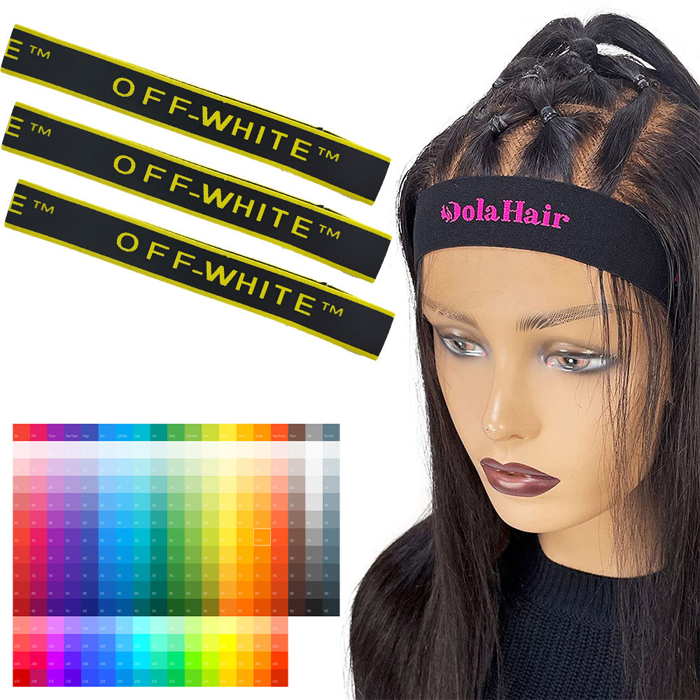 wholesale free sample manufacturer custom slayer band printed logo silk elastic hair bands for wigs