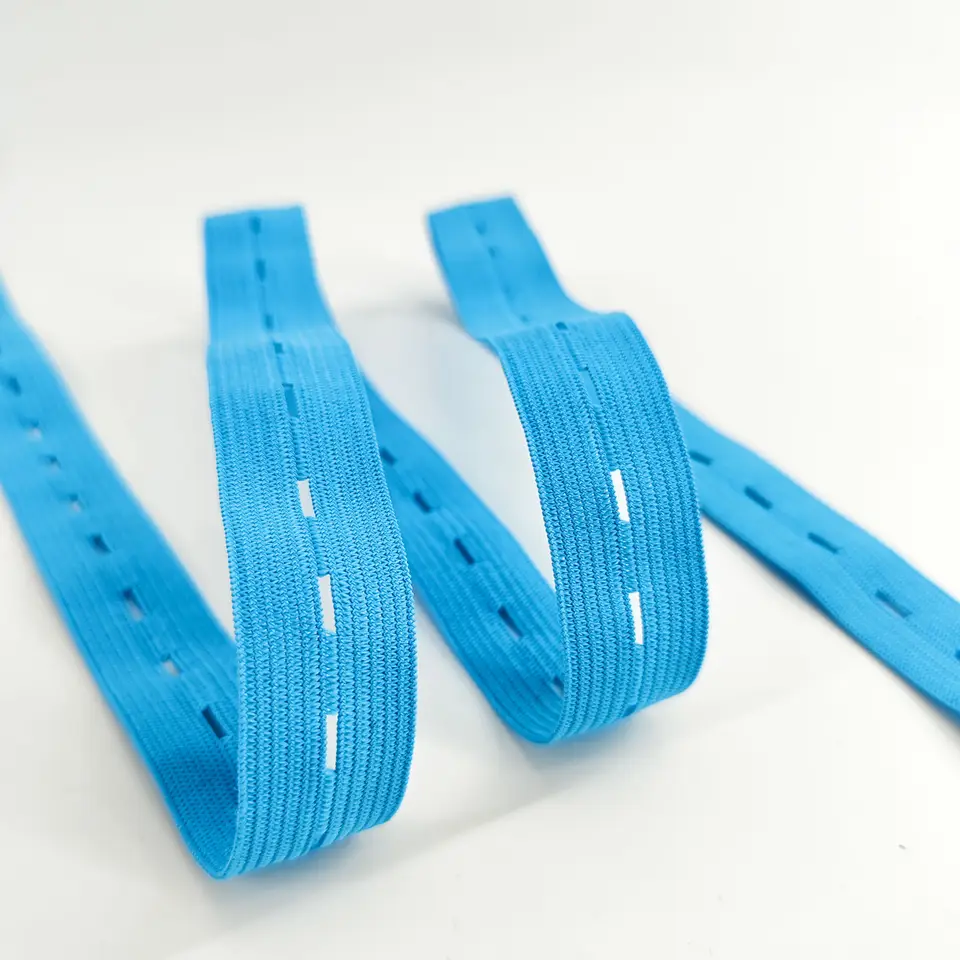 Free sample manufacturer custom color width buttonhole elastic webbing band