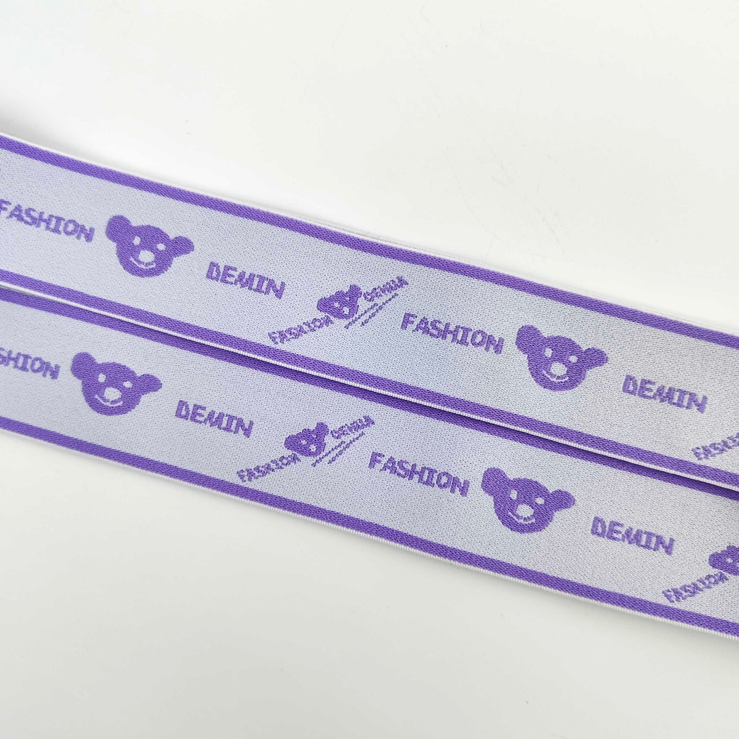 FZ-125 Purple Little Bear Letters Jacquard Garments Elastic Band