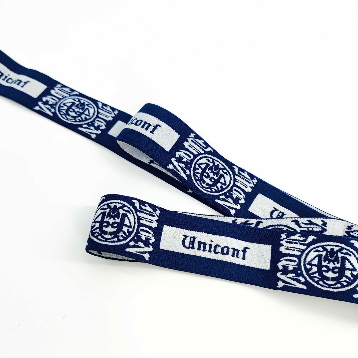 FZ-129 Dark Blue LOGO Letters Jacquard Garments Elastic Band