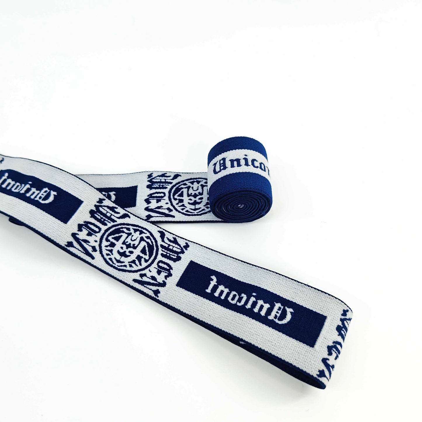 FZ-129 Dark Blue LOGO Letters Jacquard Garments Elastic Band