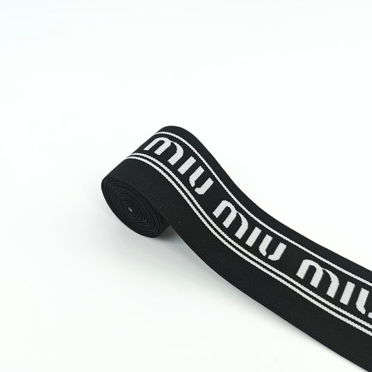 FZ-130 Black White Letters Jacquard Garments Elasitc Band