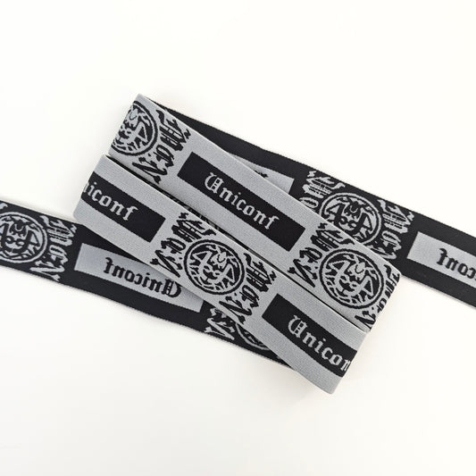 FZ-132 Black White LOGO Letters Jacquard Garments Elastic Band