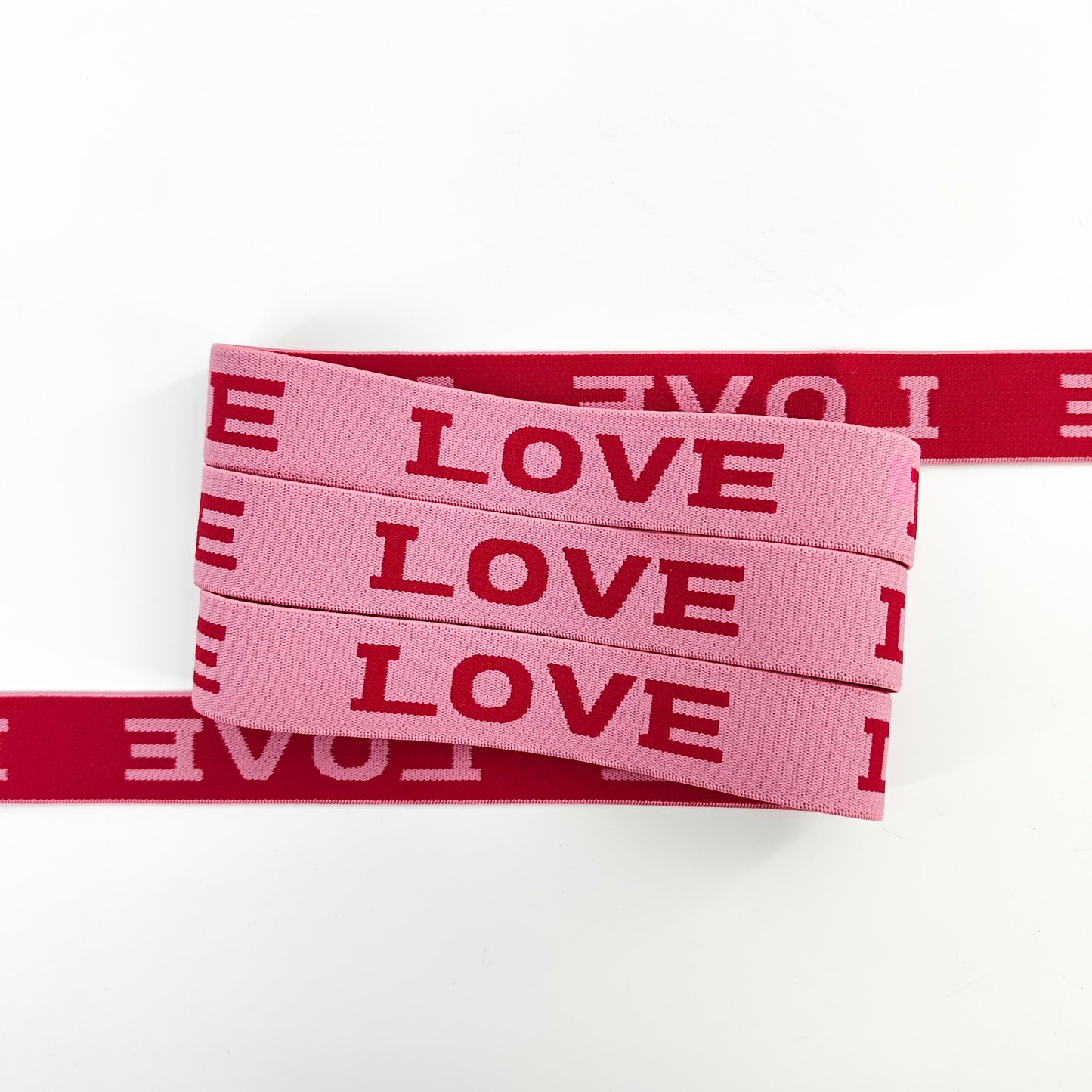 FZ-136 Pink Letters Jacquard Garments Elastic Band