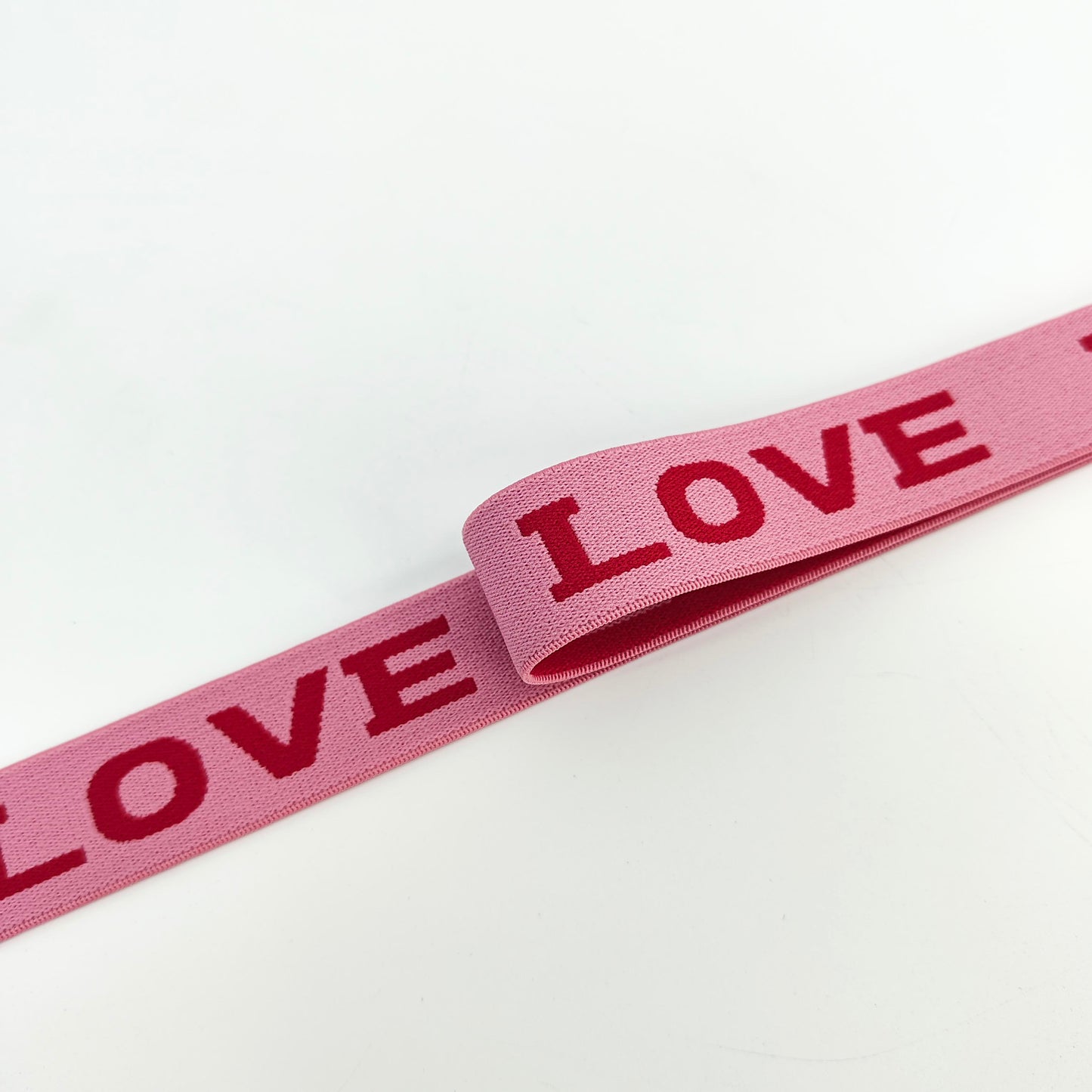 FZ-136 Pink Letters Jacquard Garments Elastic Band