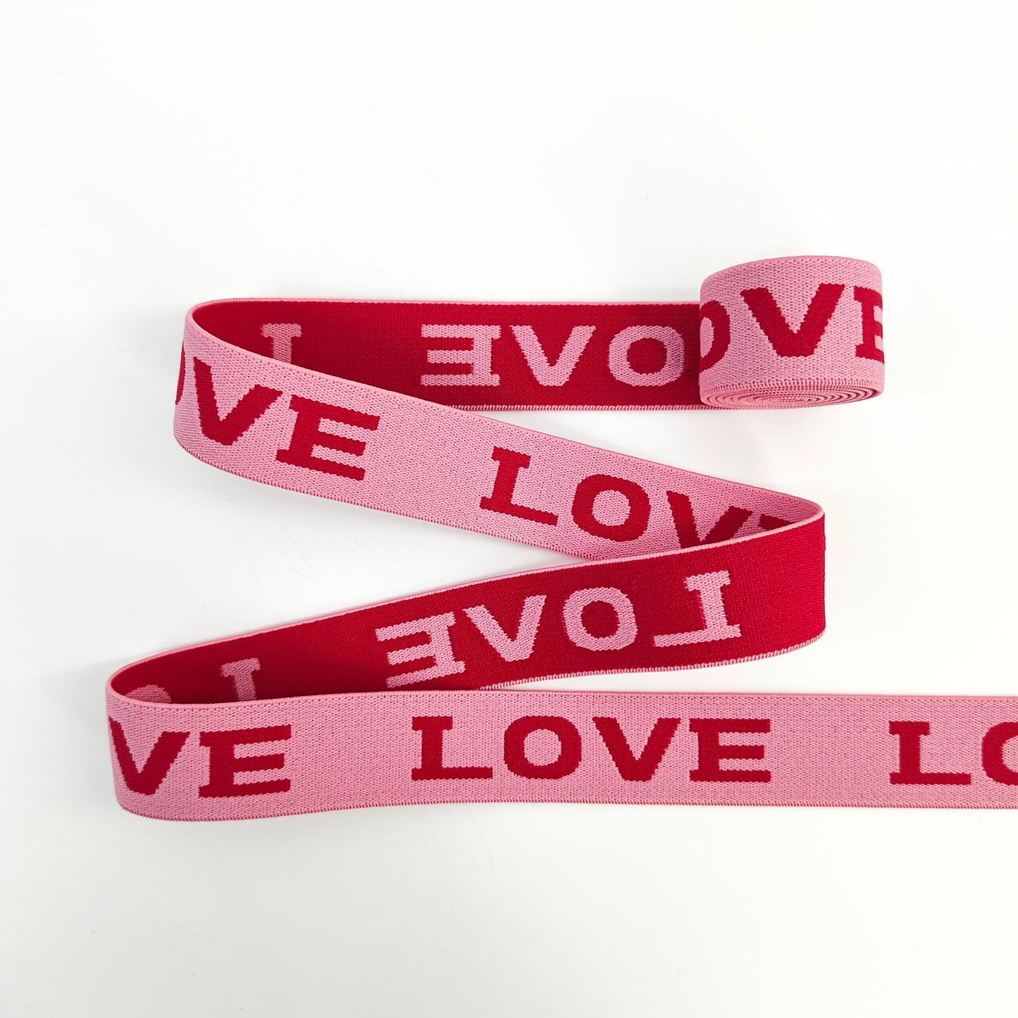 FZ-136 Pink Letters Jacquard Garments Elastic Band