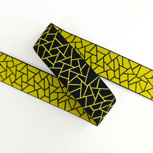 GEB251 Yellow Crack Pattern Jacquard Elastic Band