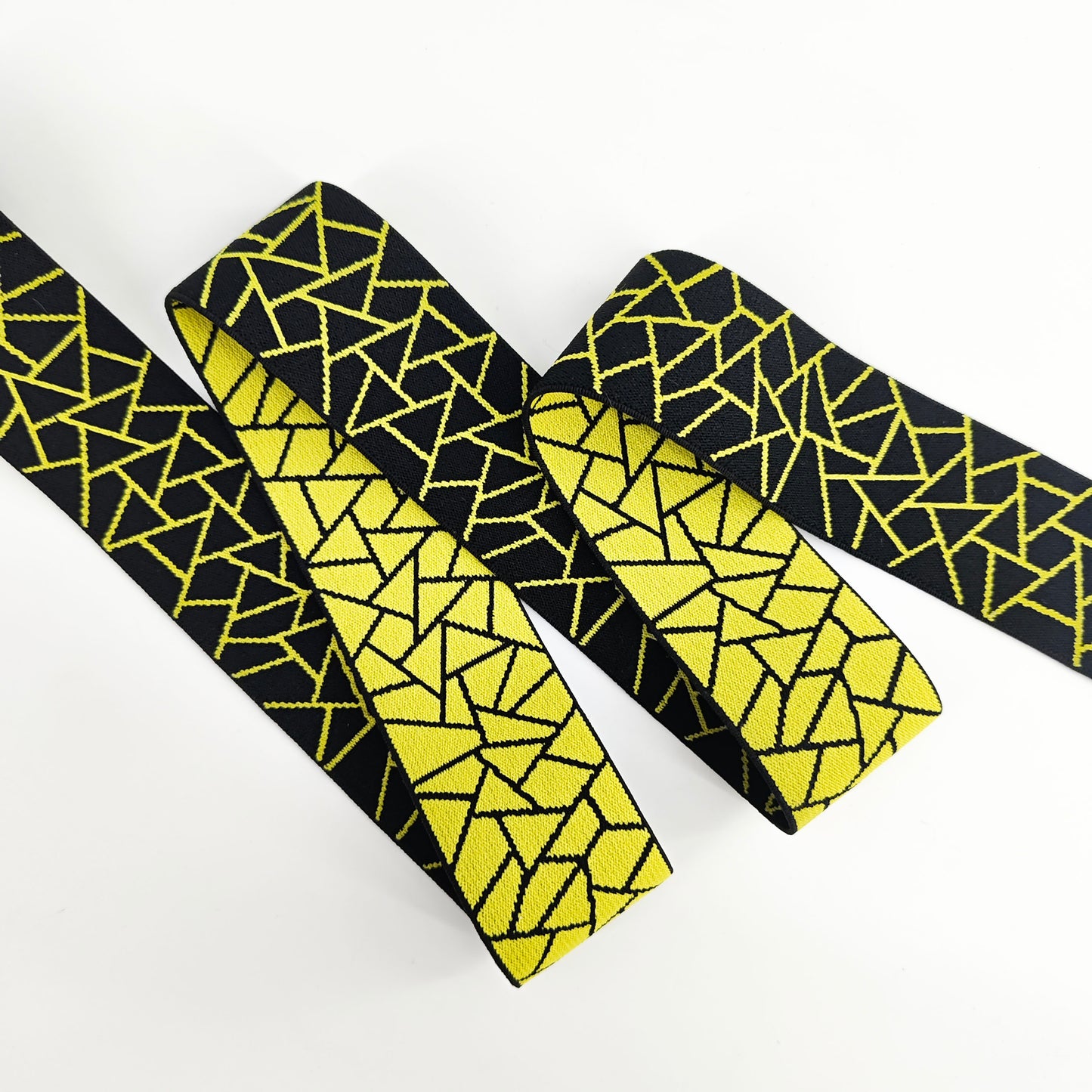 GEB251 Yellow Crack Pattern Jacquard Elastic Band