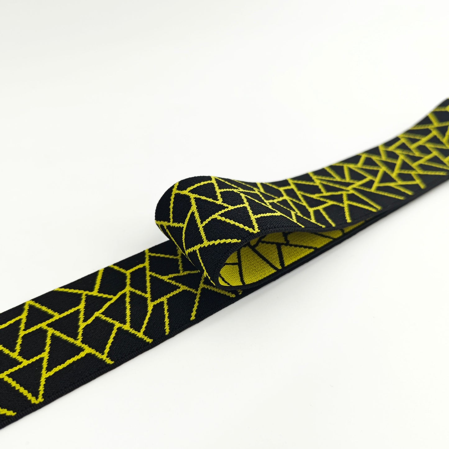 GEB251 Yellow Crack Pattern Jacquard Elastic Band